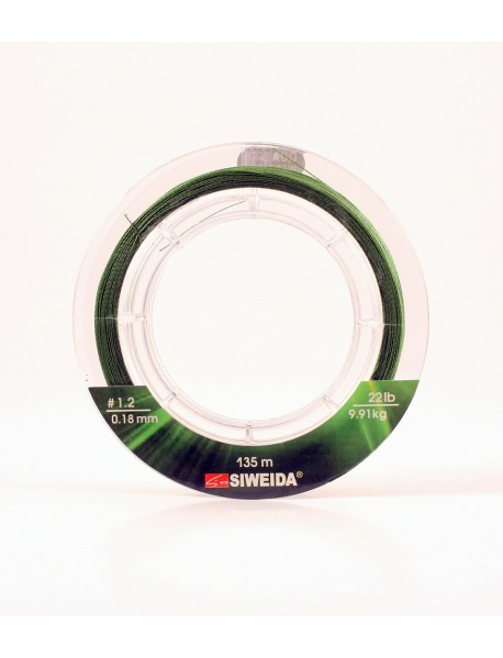 Шнур плетеный SWD "TAIPAN FEEDER BRAID X4" 0,18мм 135м (#1.2, 22lb, 9,91кг, dark green)