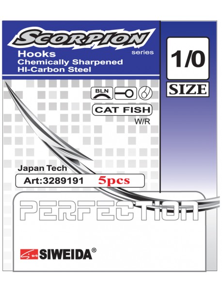 Крючок SWD "SCORPION" CAT FISH №1/0BLN W/R (5шт.)