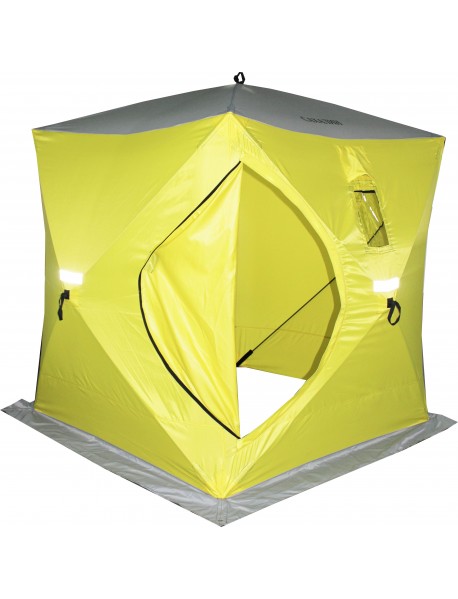 Палатка зимняя Сахалин 2, 150х150х170 см (желтый/серый)