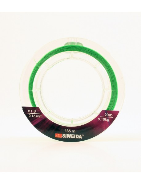Шнур плетеный SWD "TAIPAN SENSOR PE BRAID X4" 0,16мм 135м (#1.0, 20lb, 9,10кг, apple green)