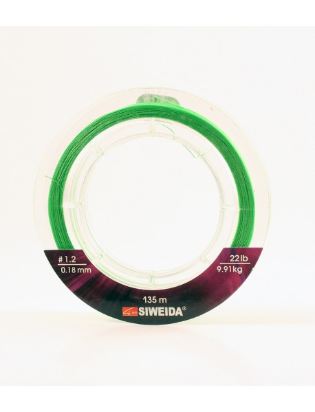 Шнур плетеный SWD "TAIPAN SENSOR PE BRAID X4" 0,18мм 135м (#1.2, 22lb, 9,91кг, apple green)