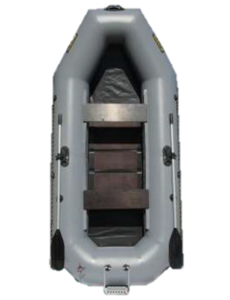 Лодка Leader КОМПАКТ-300Р гребная ПВХ серый, транец, реечный пол (С-Пб) 2017