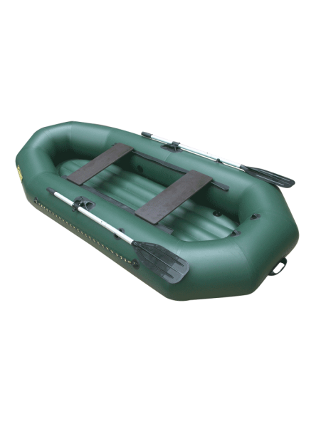 Лодка Leader КОМПАКТ-270 гребная ПВХ зеленый, надувное дно, крепление под транец (С-Пб)
